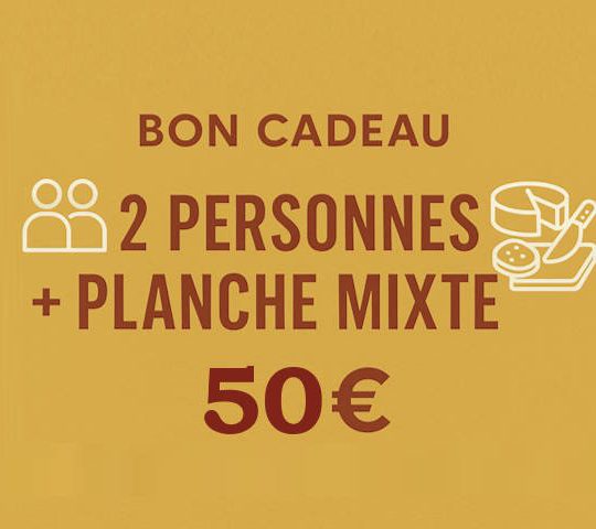 Bon cadeau spectacle + Planche mixte (2 pers.)